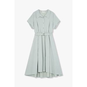 지컷 (7255237103) 오픈 카라 벨티드 롱 원피스