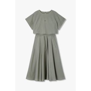 지컷 (7255237116) 새틴 패치 레이어드 원피스