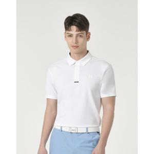 헤지스 골프 25SS 화이트 남성 에센셜 백피케 반팔 카라티 HUTS5B301OW