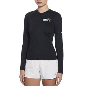 나이키스윔 NESSF325-001 여성 시그니처 스우시 풀 집업 롱 슬리브 하이드로가드 - 여성 래쉬가드