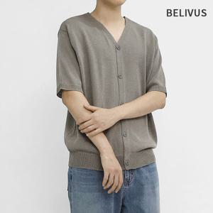 [빌리버스]빌리버스 남성 반팔 여름 니트 브이넥 가디건 BOP118