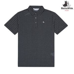 [블랙앤화이트] 남성 반팔 전판 프린트 티셔츠 9675GZPP_NAVY