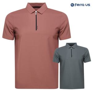 [페라어스]페라어스 남성 심플 배색지퍼 스판 골프셔츠 GCTM5LU2