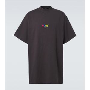 발렌시아가 프린트 오버사이즈 코튼 티셔츠 P00971225