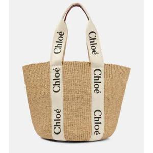 끌로에 x Mifuko Woody 라지 라피아 토트 백 P00636877