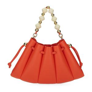 더모아레 오렌지 플리츠 비즈 핸들 숄더 백 TMSS25DFOP90 CORAL