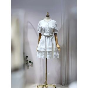 올리브데올리브 (OW5MO369) 프릴 포인트 볼륨소매 미니 플레어 원피스