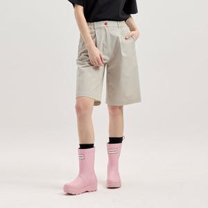 [WOMEN] 플리츠 버뮤다 팬츠 - 웜그레이 HCW0003APZWAG