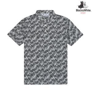 [블랙앤화이트] 남성 반팔 전판 프린트 티셔츠 9665GZPP_BLACK
