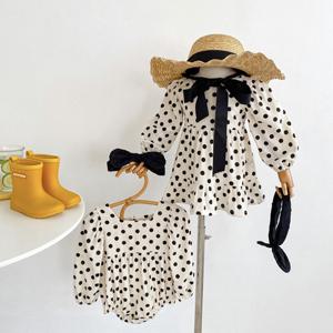 [엠케이] 도트스퀘어 여아 바디슈트 원피스 헤어밴드세트 304469