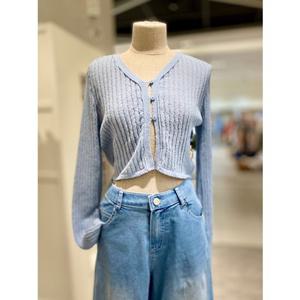 [올리브데올리브] OK5MD462 크롭 골지 여름니트 가디건