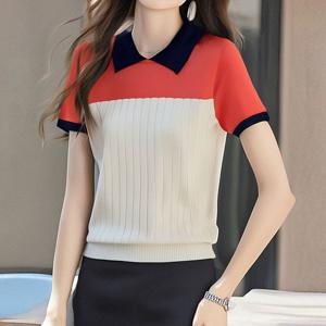 오드 배색 반팔니트_BJ2LK032