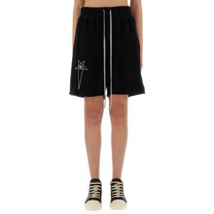 릭오웬스 X 챔피온 여성 블랙 면 스웨트 쇼츠 CW01E1683_CHFE09