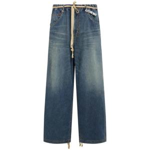 미하라 야스히로 Drawstring wide leg denim jeans 81I-TXV002