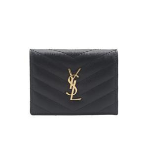 [생로랑] 마틀라세 모노그램 카드지갑 668290_BOWA1_1000_BLACK