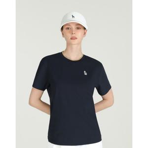 헤지스 골프 여성 25SS ONLINE EXCLUSIVE네이비 여성 그래픽 반팔 라운드 티셔츠 HWTS5B991N2