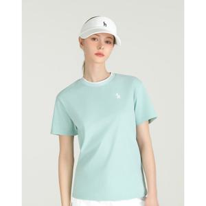 헤지스 골프 여성 25SS ONLINE EXCLUSIVE민트 여성 그래픽 반팔 라운드 티셔츠 HWTS5B991E1