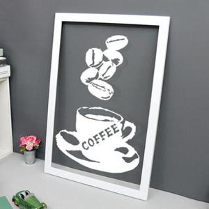 아트박스/꾸밈 pk075-빈티지커피잔과커피콩_투명액자