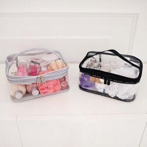 아트박스/블랑블랙 사각 투명 파우치 L