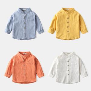 아트박스/엠케이 차이나카라 아동 면 긴팔 남방 셔츠 205723