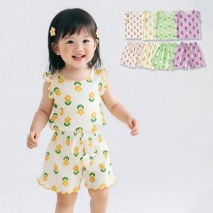 [엠케이] 플리츠플라워 여아동 날라리 나시 상하복세트 205802