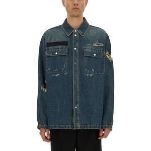 헬무트랭 릴렉스 핏 디스트레스 데님 셔츠 P05DM501 2EY