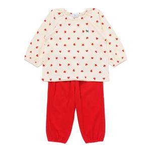 [블루독베이비8] FW25 하트 COZY 상하세트 HJ (45A7067218) (BLUEDOG BABY 유아 출산 백일 선물 도트 강아