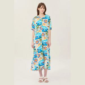 [베네통] 세일러 칼라 프린팅 원피스 BAOP55531