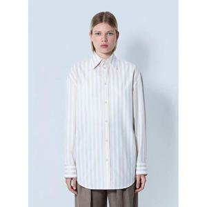 25 FW 생로랑 여성 스트라이프 버튼 다운 셔츠 sla0260078bei