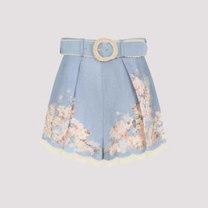 짐머만 숏팬츠 3558ASS255 TEAL BLUE BOTANICAL FLORAL