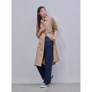 [빈폴레이디스]솔리드 셔츠형 변형 원피스_베이지 (BF4871C02A)