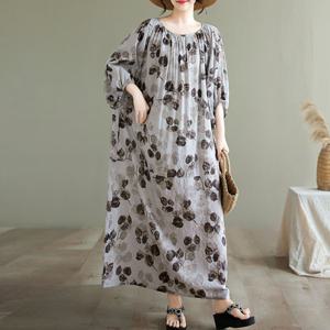 리즈 프린트 루즈핏 롱원피스_BJ2OP030