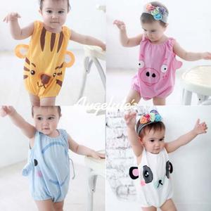 귀여운 동물 얼굴 바디수트 203152 우주복 롬퍼 백일옷 바디수트 아기옷 유아옷 신생아옷 돌복 유아실내복 아기실내복