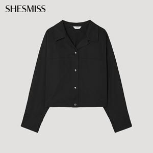 [쉬즈미스] 절개 크롭 셔츠_SWWSTP32090_BK