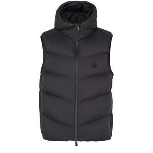 25 FW 몽클레어 Guersac 게르삭 블랙 체스트 로고 슬리브리스 다운 패딩 조끼