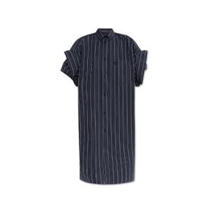 발렌시아가 스트라이프 반팔 셔츠 드레스 831219TSM14 8209 TP944970966