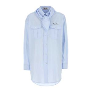 미우미우 자수 포플린 셔츠 MK1918SOOO173Y F0012