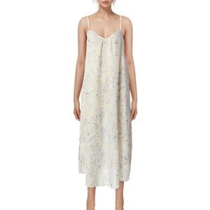 [바바라(언더웨어)]크림 마블 아사 면프린트 슬립 AFS4595S