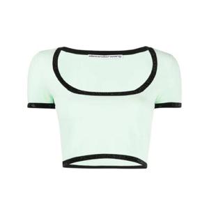 25 FW 알렉산더왕 콘트라스트 보더 크롭 티셔츠 1KC2231007350 TP440070828