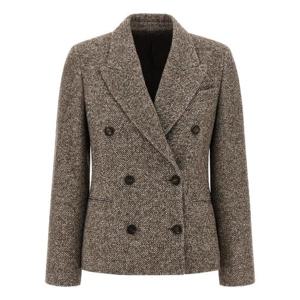 BRUNELLO CUCINELLI Double-breasted silk blend blazer MG5317329C6321