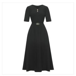 미니멈 세이브존07 V넥 플레어 원피스 MYBGWO4070-BK