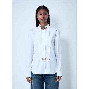 25 FW 구찌 여성 버튼 다운 홀스빗 셔츠 guc0261101wht