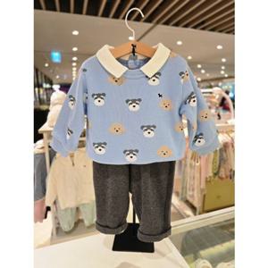 [블루독베이비] 25 FW(BL)도기 프렌즈 상하세트(45A1361003)출산 백일 돌 선물 조카 유아 아가옷 등원 (45A