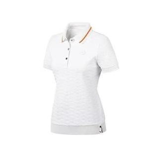 엘르골프 세이브존01 여성 자카드 조직감 폴로 반팔 티셔츠 6I45207 100