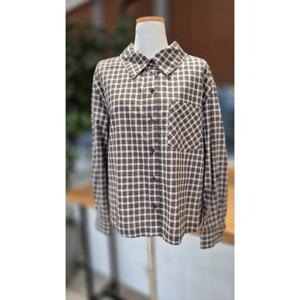 숲  백트임 배색 체크 셔츠 (SB8LS34)