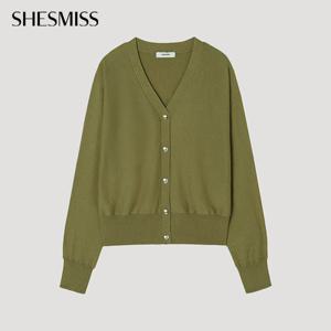 [쉬즈미스] 실버 버튼 브이넥 가디건_SSKCDP31020_KH