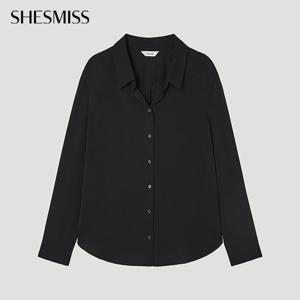 [쉬즈미스] 레귤러 오픈 카라 셔츠_SWWSTP32020_BK