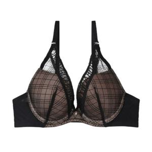 [보디가드]시스루 체크망 블랙 풀커버리지 와이어브라BGWBZ703