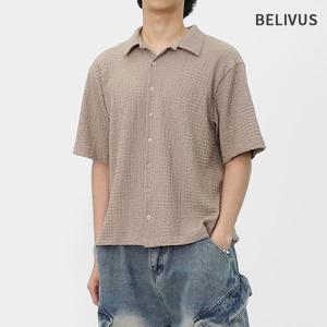 [빌리버스]빌리버스 남성 반팔 셔츠 카라 엠보싱 남방 BIT225