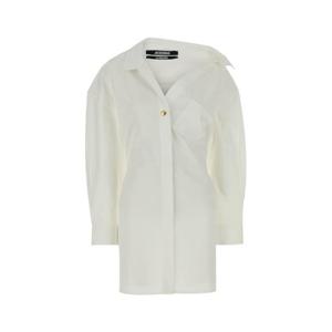 자크뮈스 미디 원피스 243DR0941520 100 WHITE